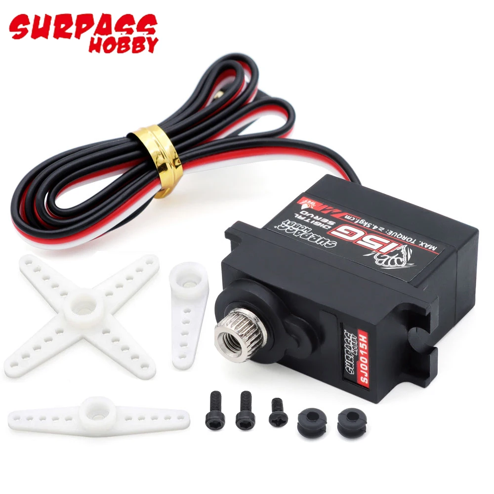 Surpass Hobby SJ0015M 4.8-6.0V 3.6kg/ SJ0015H 6-8.4V 4.5kg Metal Gear Waterproof 15g Digital Servo For RC Airplane/ Car/ Boat