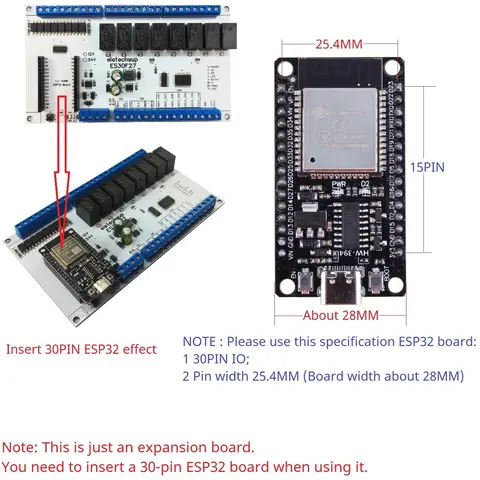 Simple PLC Development Board Based on ESP32 ES30F27 Wifi Expansion Board for RS485 I2C SPI Bus Development