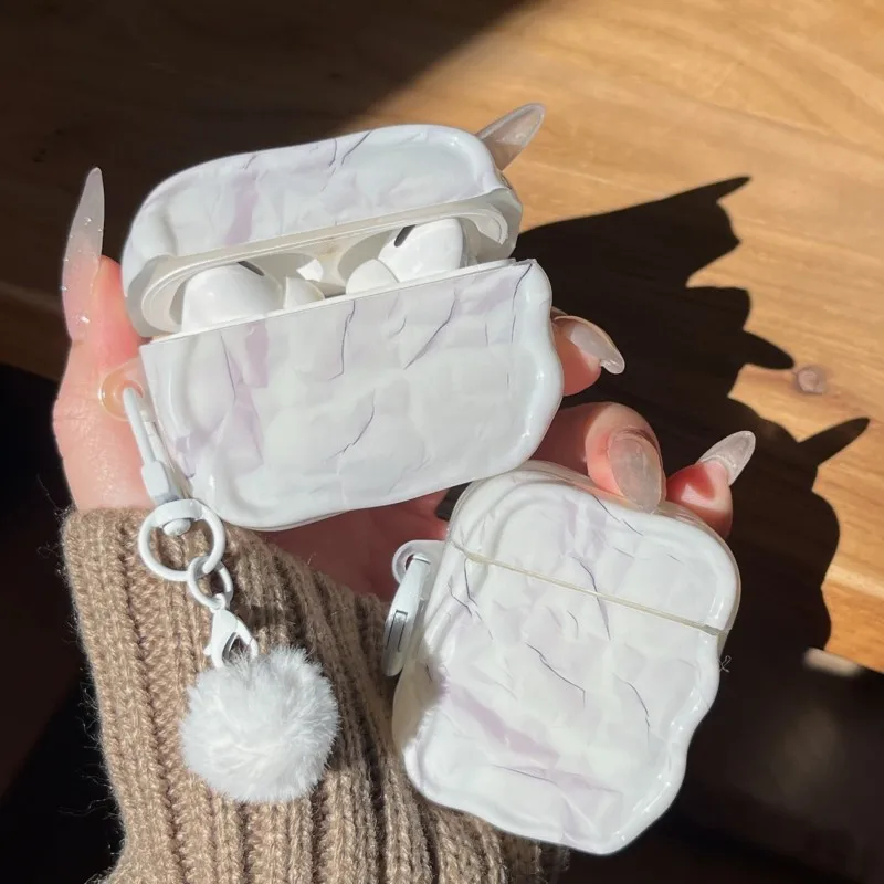 

AirPods 1/2 AirPods Wireless Bluetooth Protective Cover AirPods Pro and Pro2 Pro3 Unisex TPU Marble Breather Earphone Cover