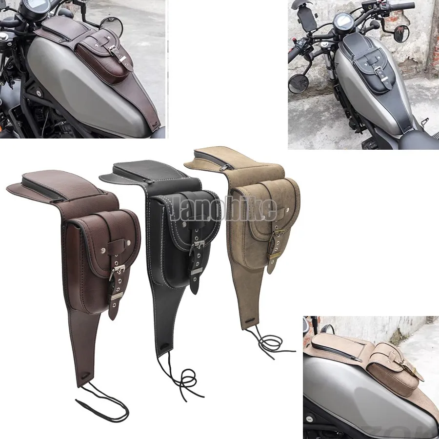 Motorcycle Gas Tank Dash Console Center Pouch Bag PU Leather For HONDA Rebel 300 500 CM300 500