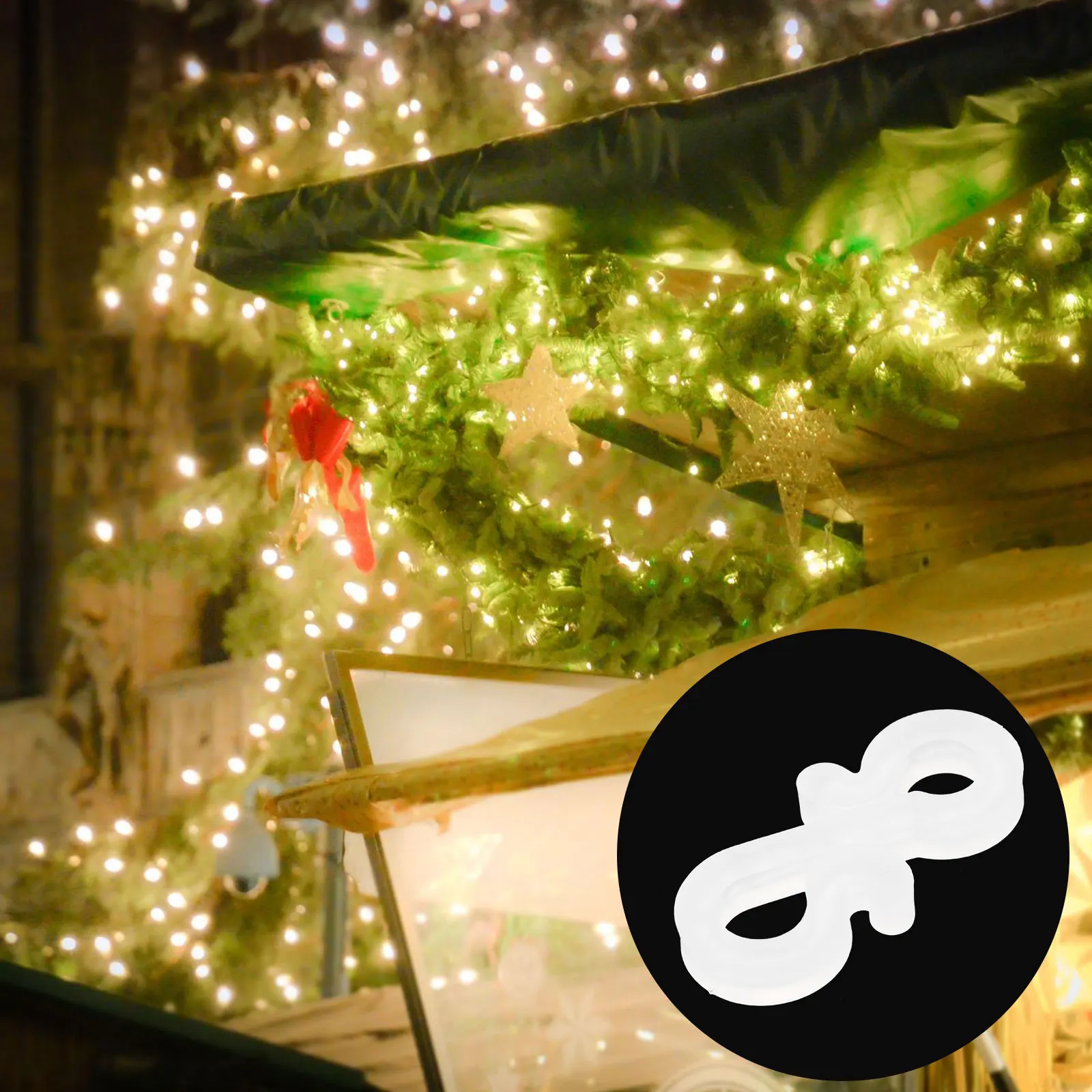 

120Pcs Christmas Lamp Holders String Lights Hooks S Clip Gutter Hooks for Outdoor Hanging Fairy Lights Secure Decorative Light