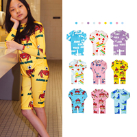 Kids Swimwear Hugo Loves Tiki New Summer Baby Girls Bikini Suit Long Sleeve Swimsuit Boys Bathing One-Piece Swimming Clothes