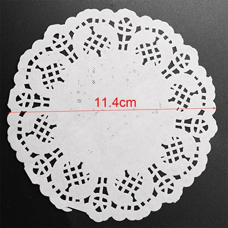 Lace Doilies Paper 100 Pcs,4.5 inch Decorative Round Placemats,Liners for Cake,Desserts Baked Treat Tableware Display