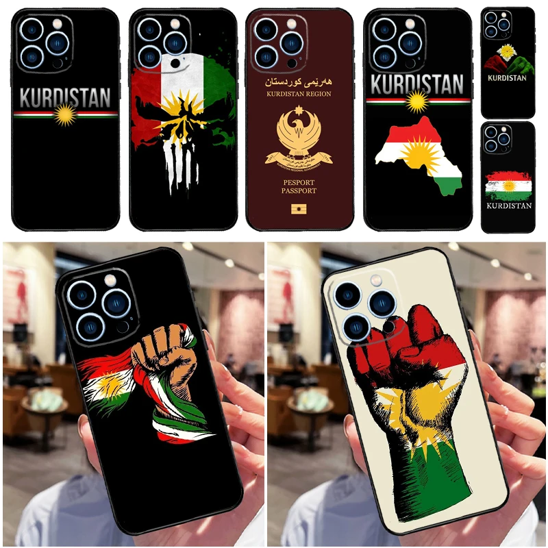 Kurdistan Flag Phone Case For iPhone 16 15 14 13 12 11 Pro X XR XS Max Plus Soft Shell TPU Cover