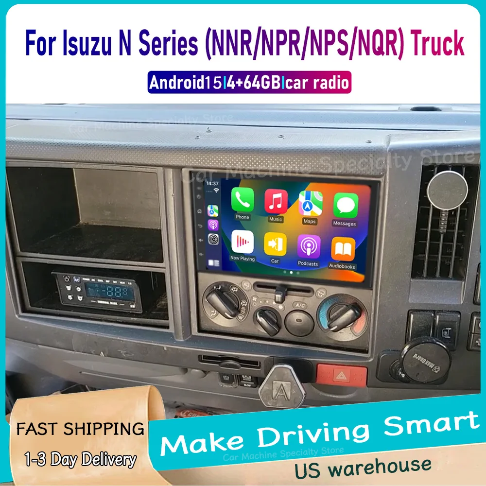 

Автомагнитола 4+64 ГБ, 7 дюймов, для грузовиков Isuzu N Series NNR/NPR/NPS/NQR 2009-2020, Android 15 с Carplay, Android Auto, WiFi, FM/AM/RDS
