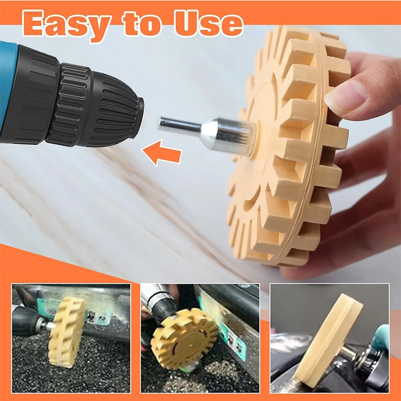 Auto Repair Paint Tool 20mm Polishing Wheel Decal Remover 1/4" Shank Rubber Eraser Whee for Car Glue Stickers and Decals image 2