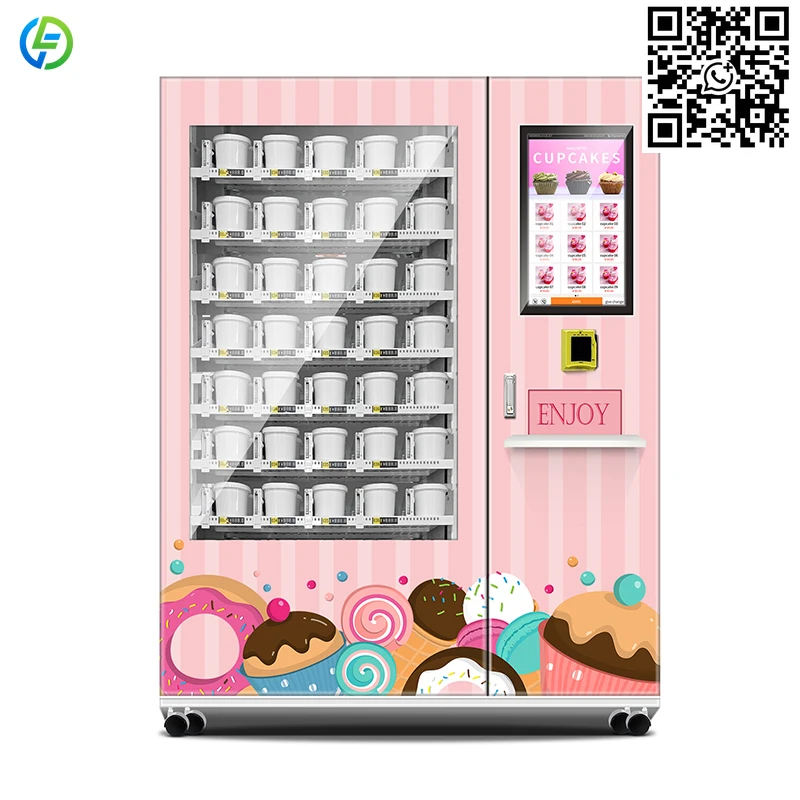 Customized Supplier Refrigerated Cake Vending Machine  Fresh Cake Fruit Vending Machine With Elevator with Cooling System