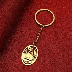 Stainless Steel Peacock Yezidi Lalish Keychain Holiest Yazidis Temple Jewelry For Women Men Girls