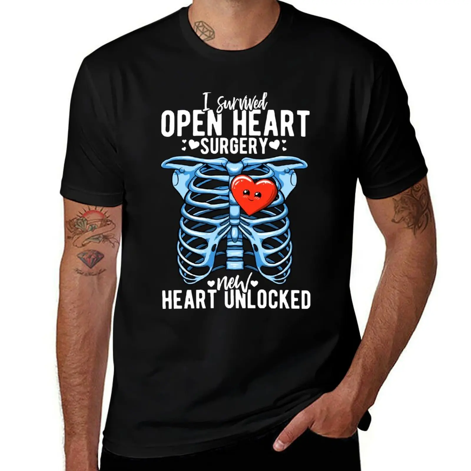 Open Heart Surgery Survivor Cardiac Attack Hospital Recovery T-Shirt Fashion Simple Casual Tee Shirt T-Shirt