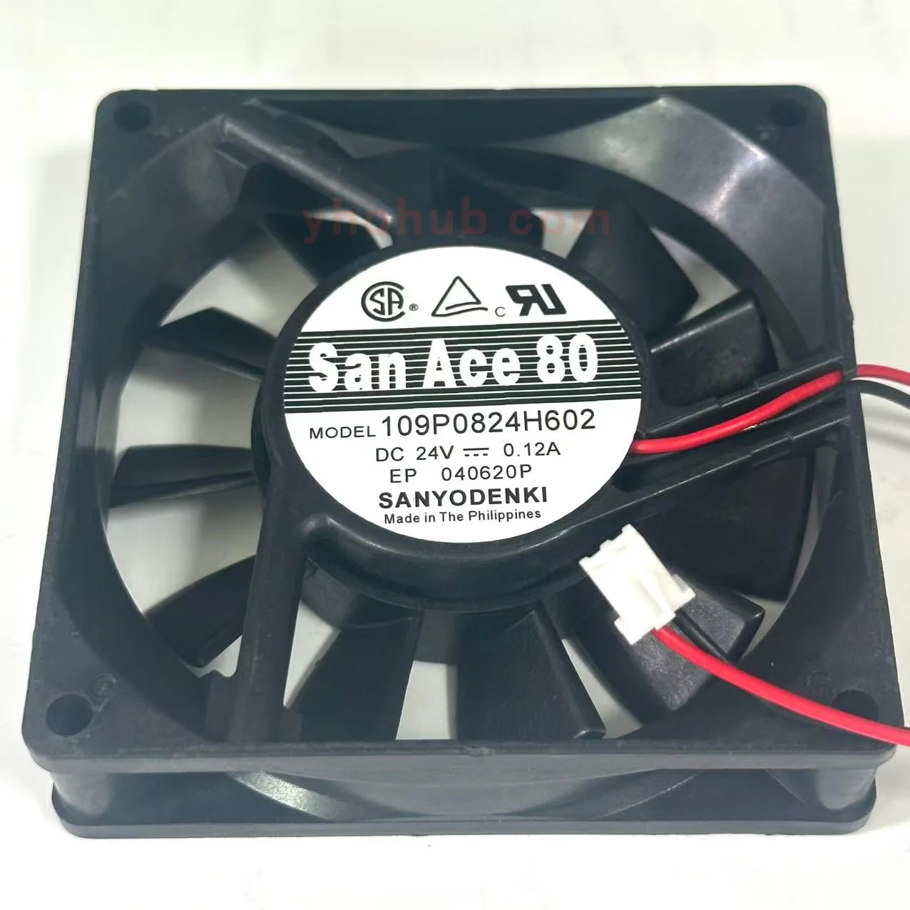 SANYO DENKI 109P0824H602 DC 24V 0.12A 80x80x20mm 2-Wire Server Cooling Fan