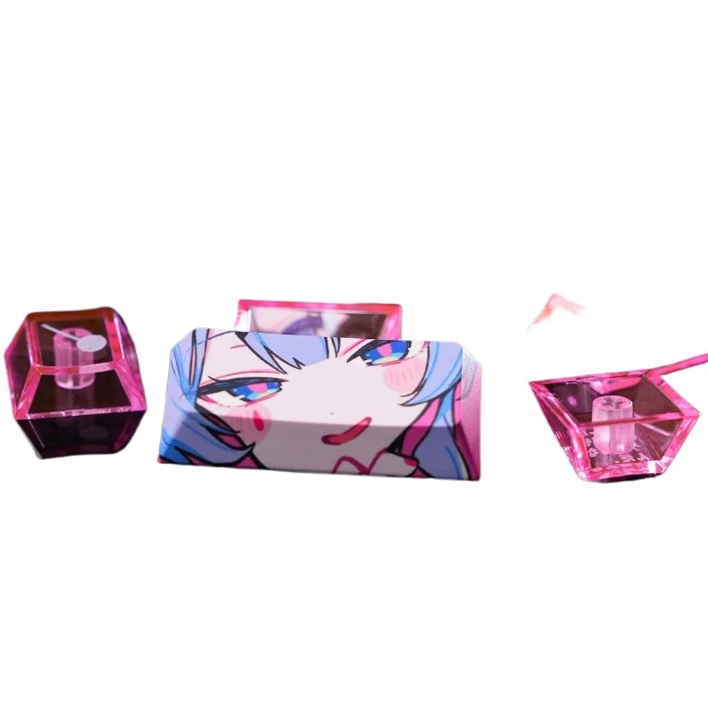 Keycaps, side-through keycaps PBT PC transparent black powder set full set