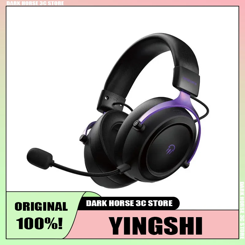 

DarkRim Shadow 4-Mode Gaming Headset Ear Over Hi-Res Audio Spatial Sound 2.4G Low Latency with Mic Wireless Earphones for PC PS5