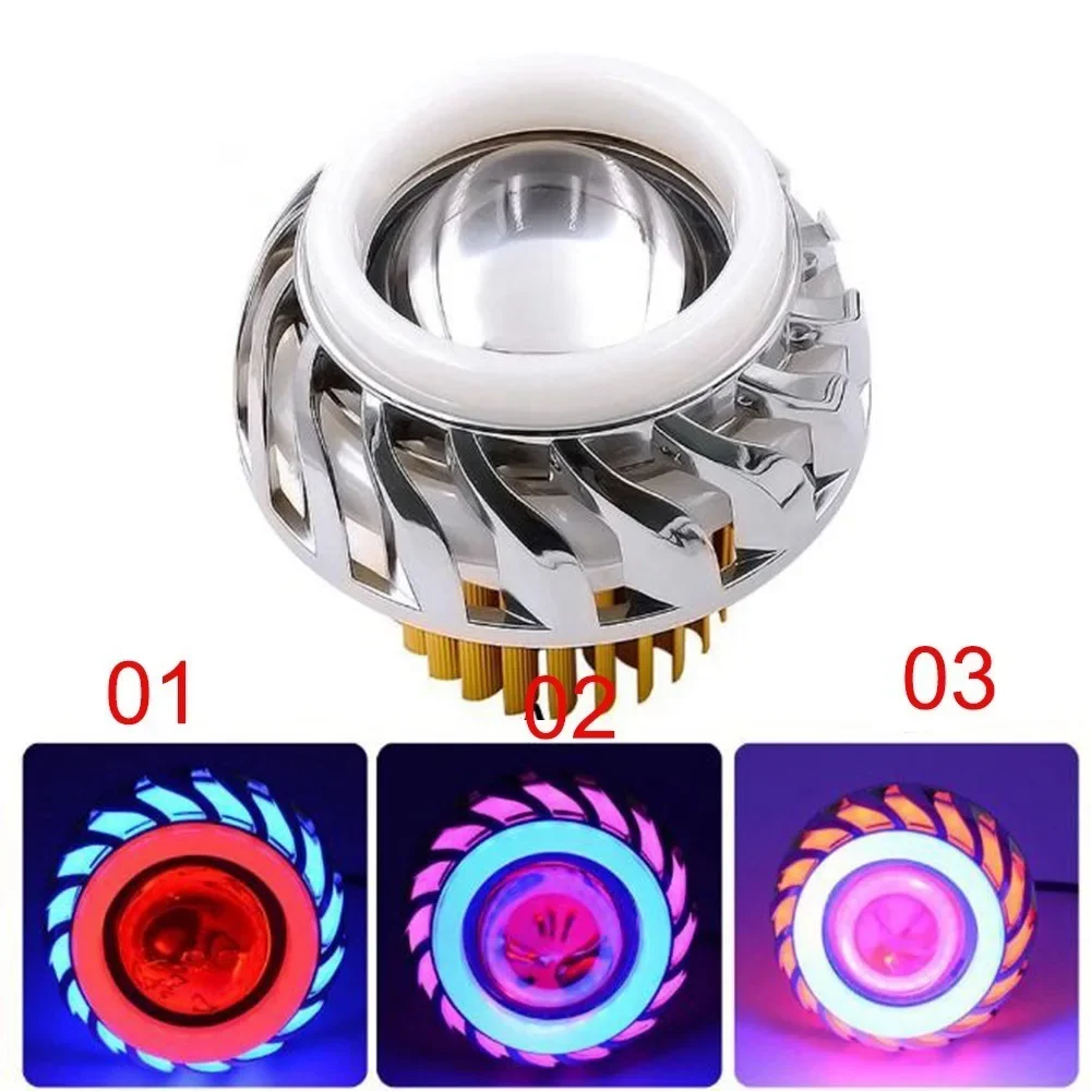 New Electric Vehicle Motorcycle Light Three Angel Eyes Built-in Devil Eye LED Headlights V10