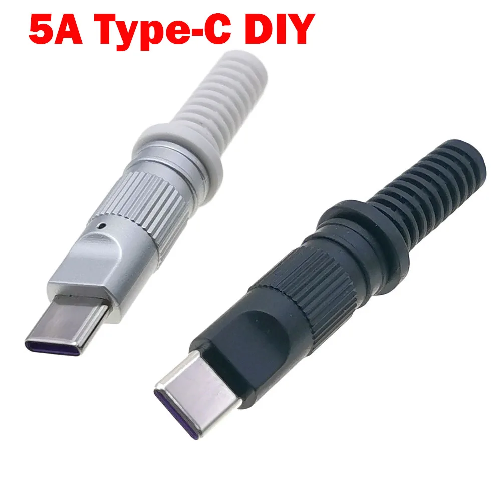 10 sztuk szybkie ładowanie typu C USB C 5A złącza Jack 24pin wtyk męski zaciski elektryczne spawanie DIY akcesoria do kabli danych