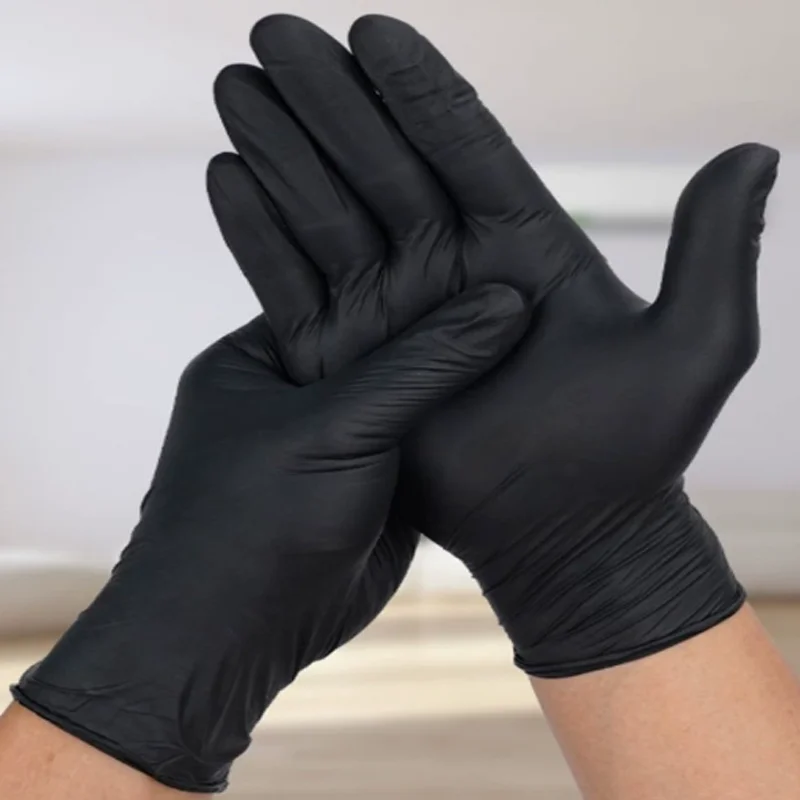 30/50/100/200PCS Schwarz Nitril Handschuhe Einweg Schutz Verbund Haushalt Reinigung Catering Backen Wasserdichte Handschuhe