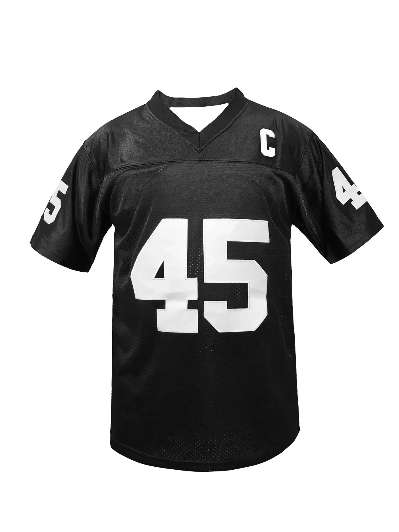 NO.45 Letter Print American Football Jersey V-Neck Loose Breathable Classic Retro T-shirt  Adults Soccer Uniform Sweatshirt Moto