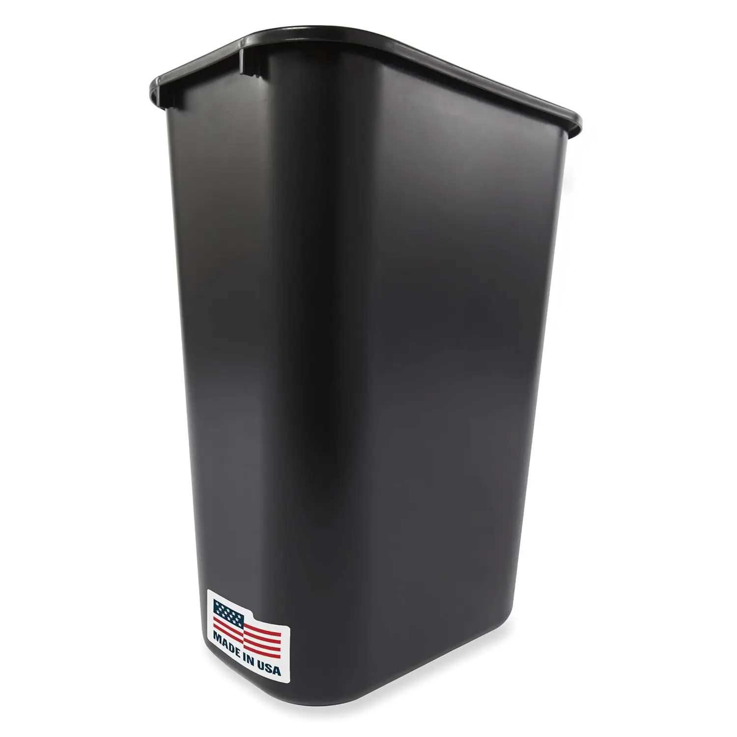 

Commercial Products Deskside Wastebasket/Trash Can, 10.25-Gallon/41-Quart, Black, Plastic, Garbage Can for Home/Office