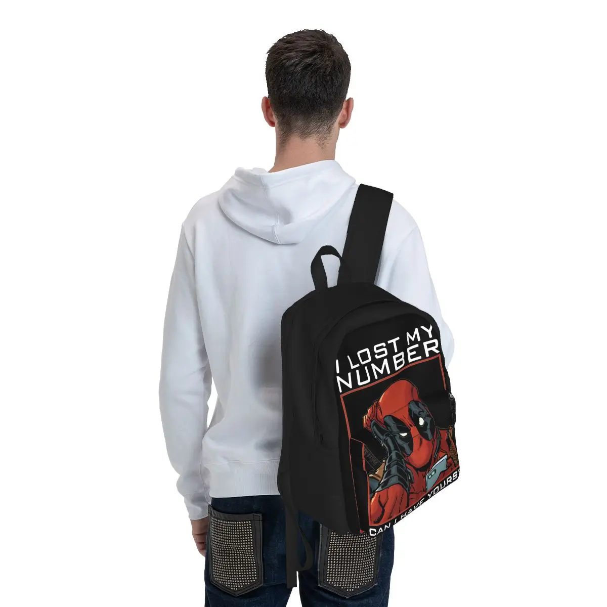 Deadpool-Mochila clásica con estampado 3D para mujer, morral escolar para estudiantes, Mochila para ordenador portátil de gran capacidad, bolso de hombro de viaje