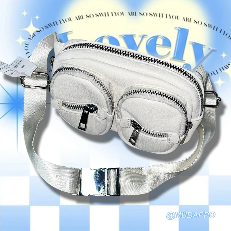 

New Batch Premium American Style Hot Girl Crossbody Chest Bag Street Cool High Street Motorcycle Waist Bag Soft Polyester