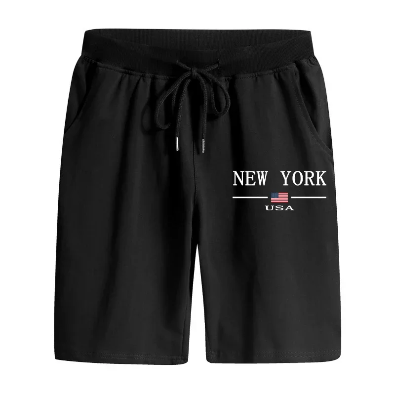 Fashion New York Printed Walking Shorts for Men Summer High Quality Casual Sports Shorts Male Daily Casual Sports Bermuda Shorts