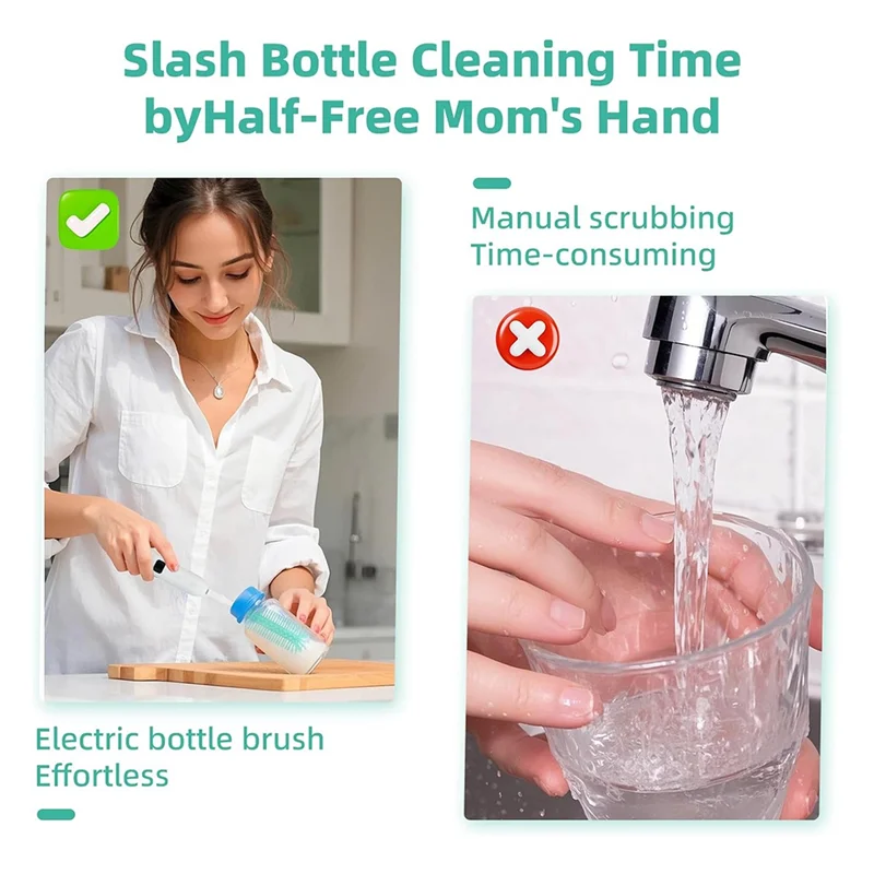 

【Найвичайшая цена!】Электрическое средство для чистки щеток для бутылочек,Электрическое средство для чистки детских бутылочек,Мойка для детских бутылочек,Автоматическое средство для чистки бутылочек Bru