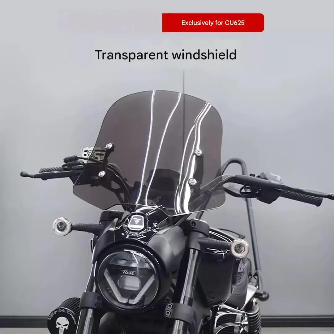 For Fit VOGE CU625 Modified Transparent Primary Color And Smoke Black Windshield