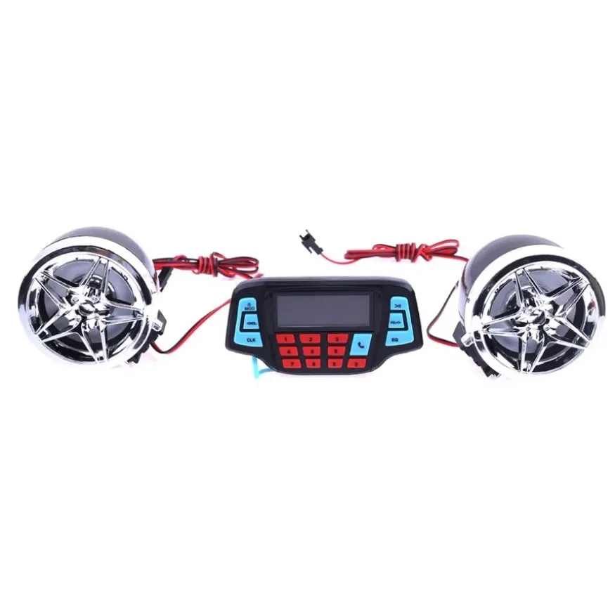 Motorcycle Bluetooth-compatible Audio System FM Radio Stereo Speaker MP3 Player 1SET