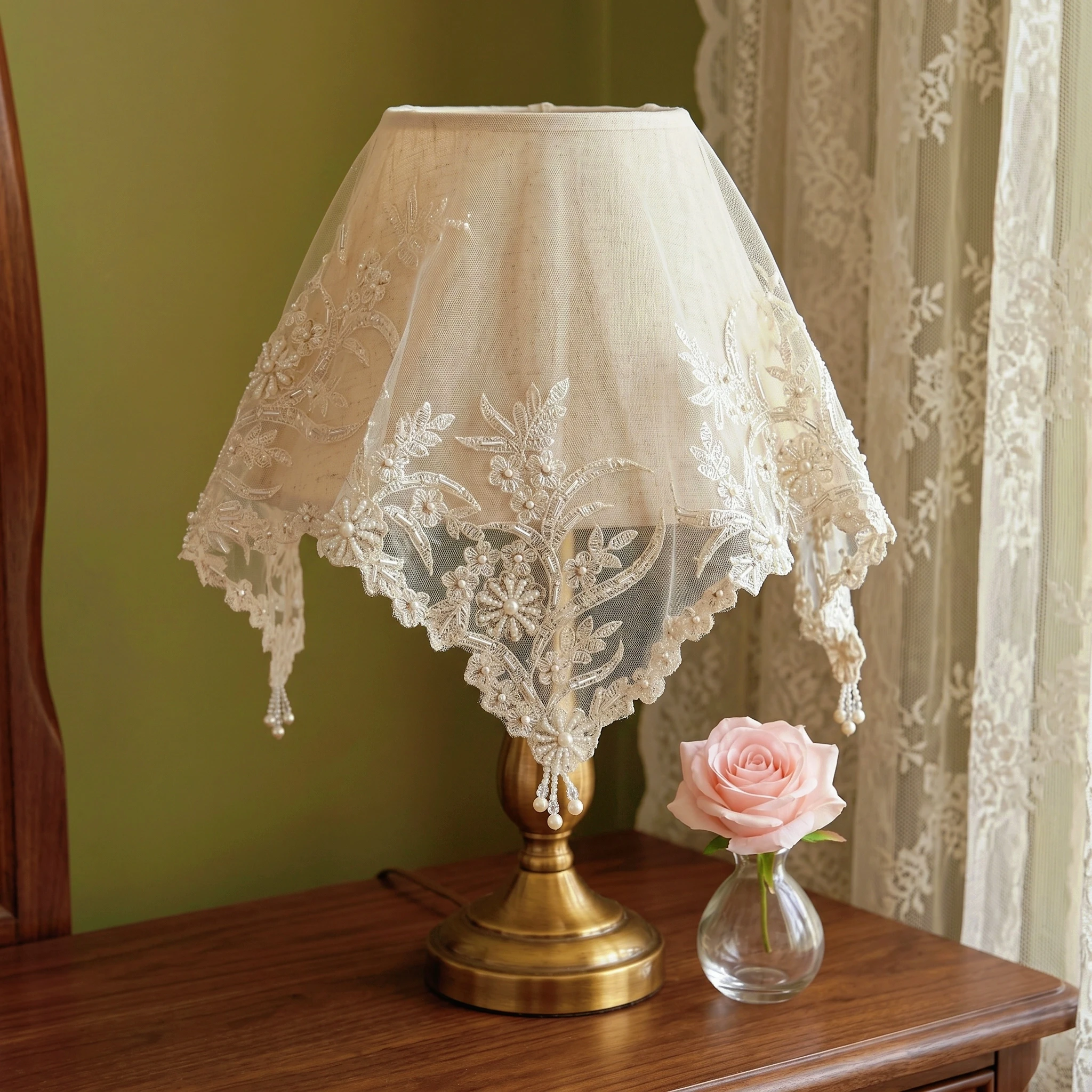 4pcs Wedding Placemats Set Luxury Beige Lace Tablecloth Square Table Towel Decorative Table Pads Baby Shower Decor