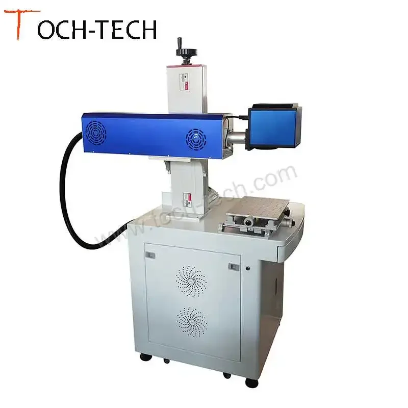 Laser Flying Marking Machine 60W 30W Co2 Metal Tube Fiber Laser Engraver 10inch Touch Screen Controller