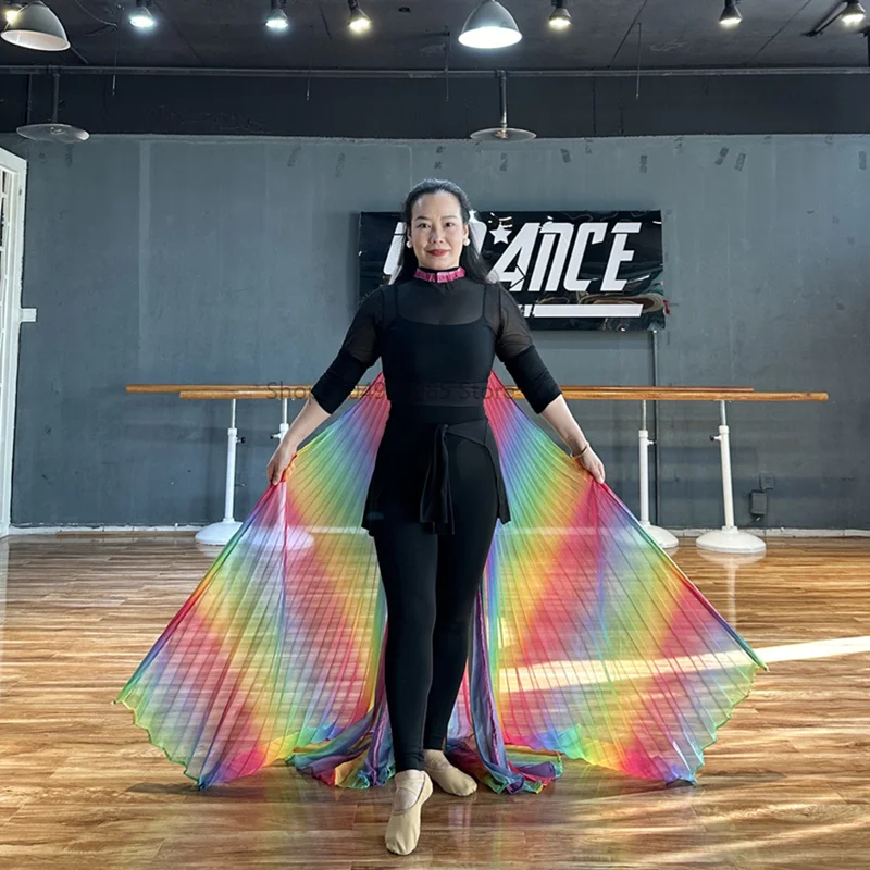 Bauchtanz Flügel Kostüme Cape Mit Teleskop Stick Bunte Fee Winkel Flügel Schmetterling Karneval Party Bühne Schal Requisiten