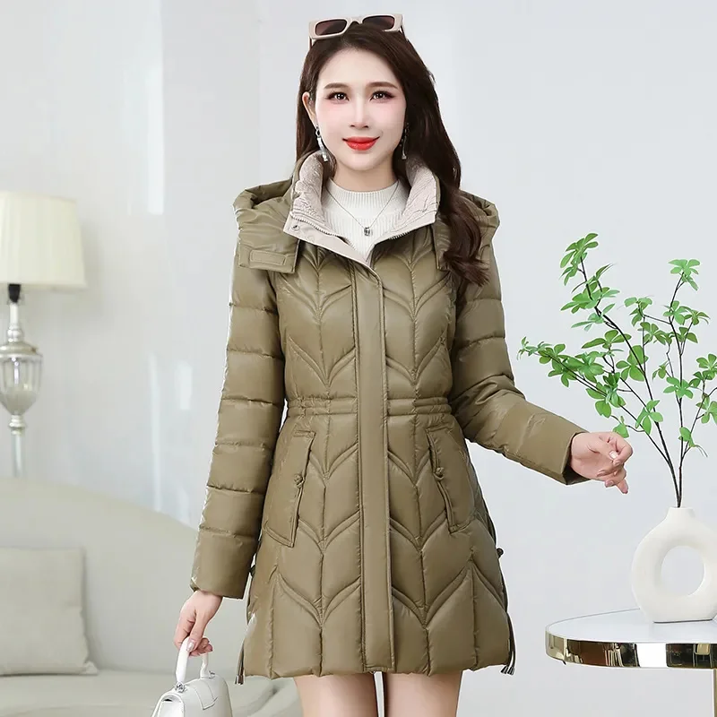 Down Coat Women Parkas Women 2024 Winter New Down Jackets Large Size 6XL Warm Cotton Padded Jackets Long Hooded Ladies Outerwear