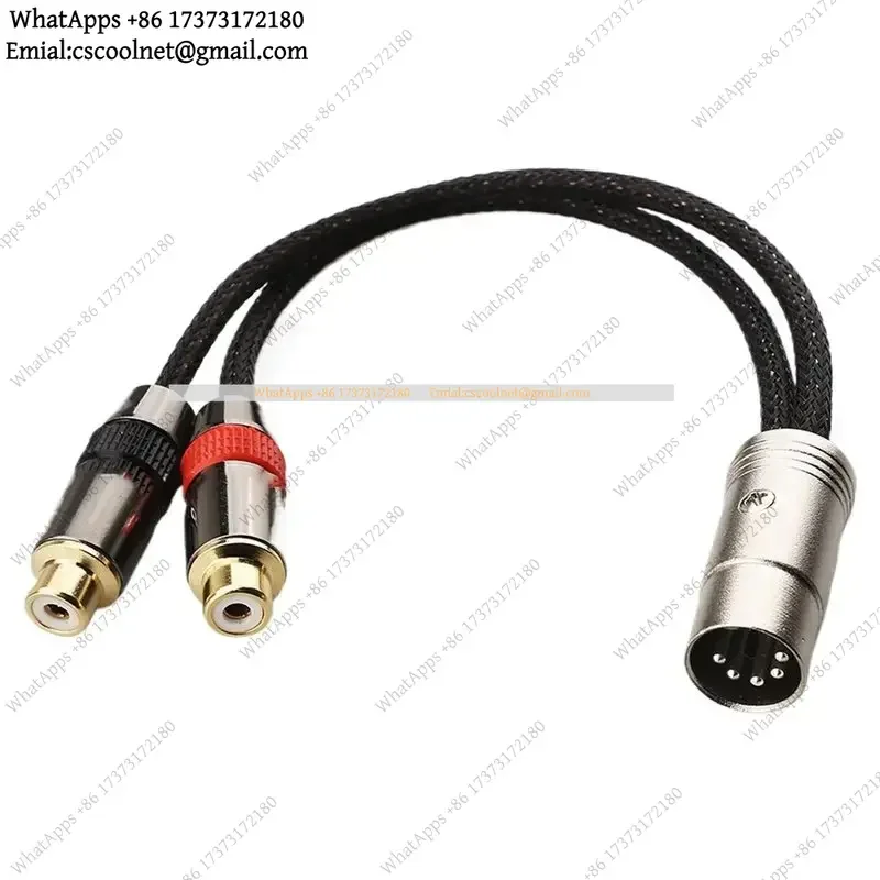 Hifi 5-Pin DIN Male To Dual RCA Female Adapter Cable 15Cm For AMP CD Player Audiophile Audio Interconnect