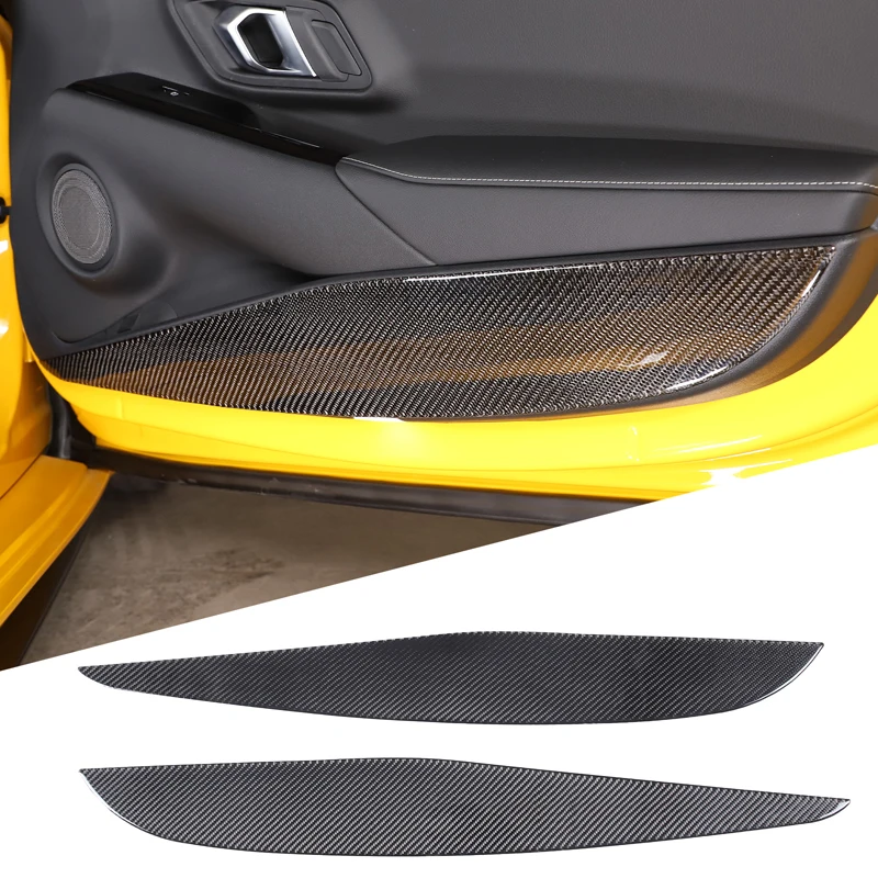 

For Toyota Supra 2019-2022 door anti-kick panel Inner door protection sticker Car interior accessories True carbon fiber (soft)
