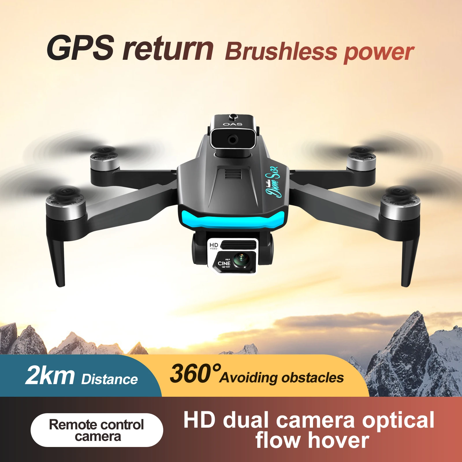 New S132 Pro GPS Drone 8K Professional with Camera 5G WIFI 360° Obstacle Avoidance FPV Brushless Motor RC Quadcopter Mini Drones