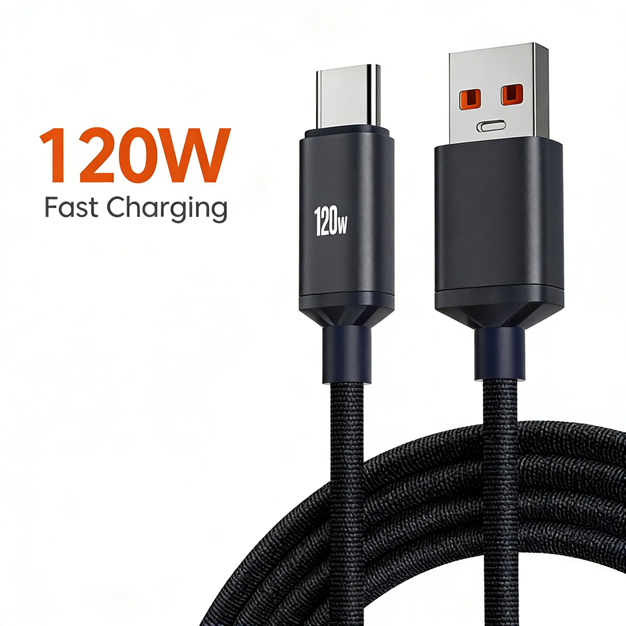 120W USB-auf-Typ-C-Kabel für Huawei Xiaomi Samsung VIVO Mobiltelefone, superschnelles Lade- und Datenkabel, schnelles Ladekabel, 0,25m/1m/2m