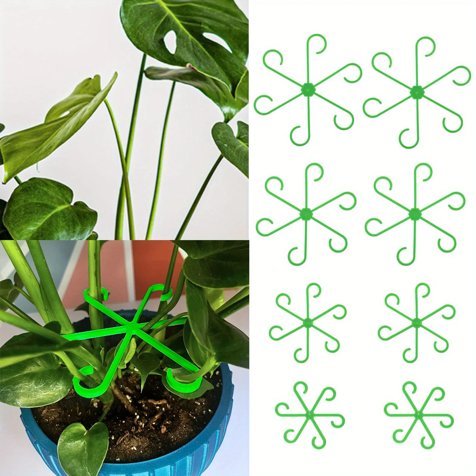 4 clips de soporte para tallo de planta, marco de escalada de flores, soporte para tallo de planta para fijación de tallo de vid/flor