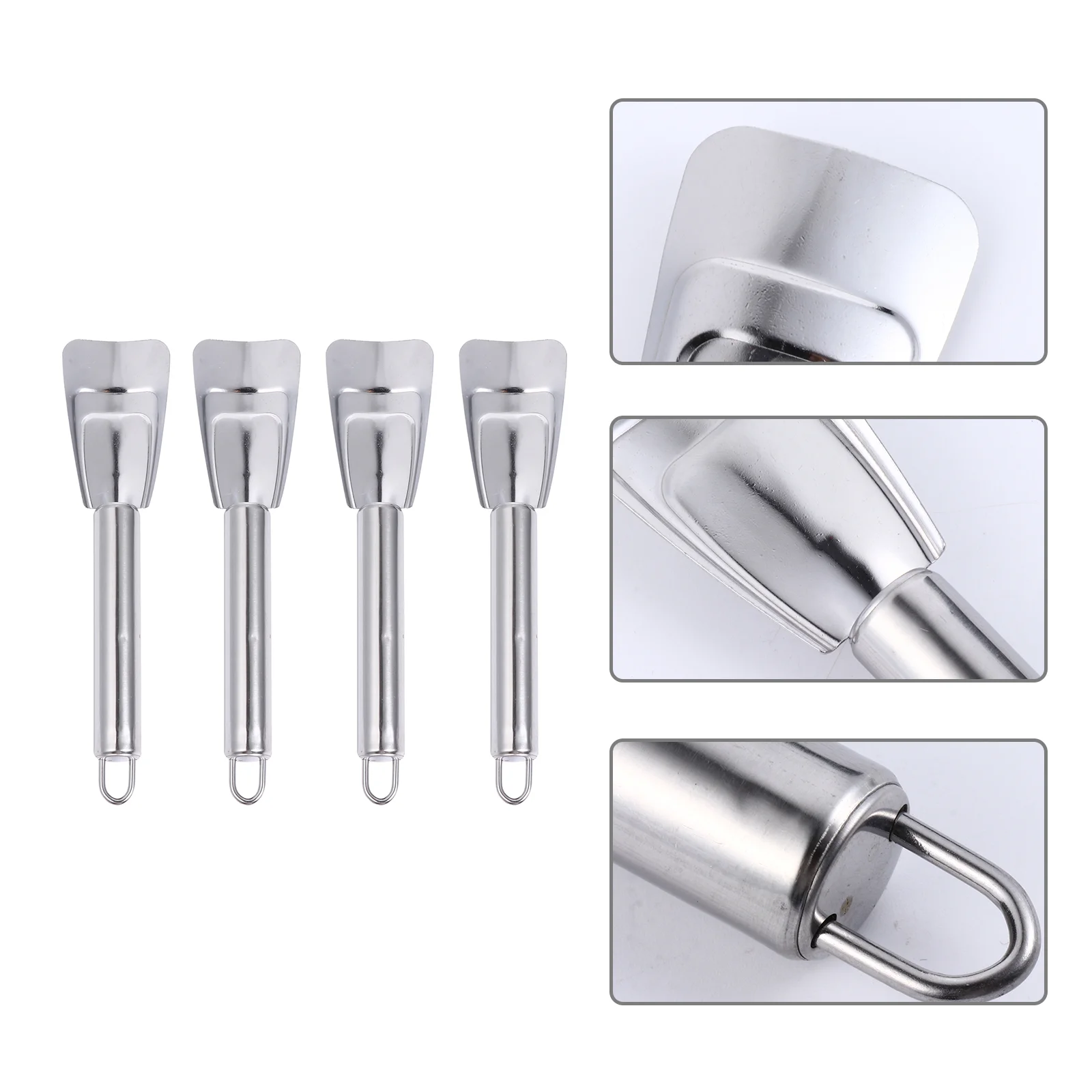 4 Pcs Stainless Steel Icing Spatula Ice Removal Tool Scraper Scoop for Freezer Deicing Spoon Refrigerator