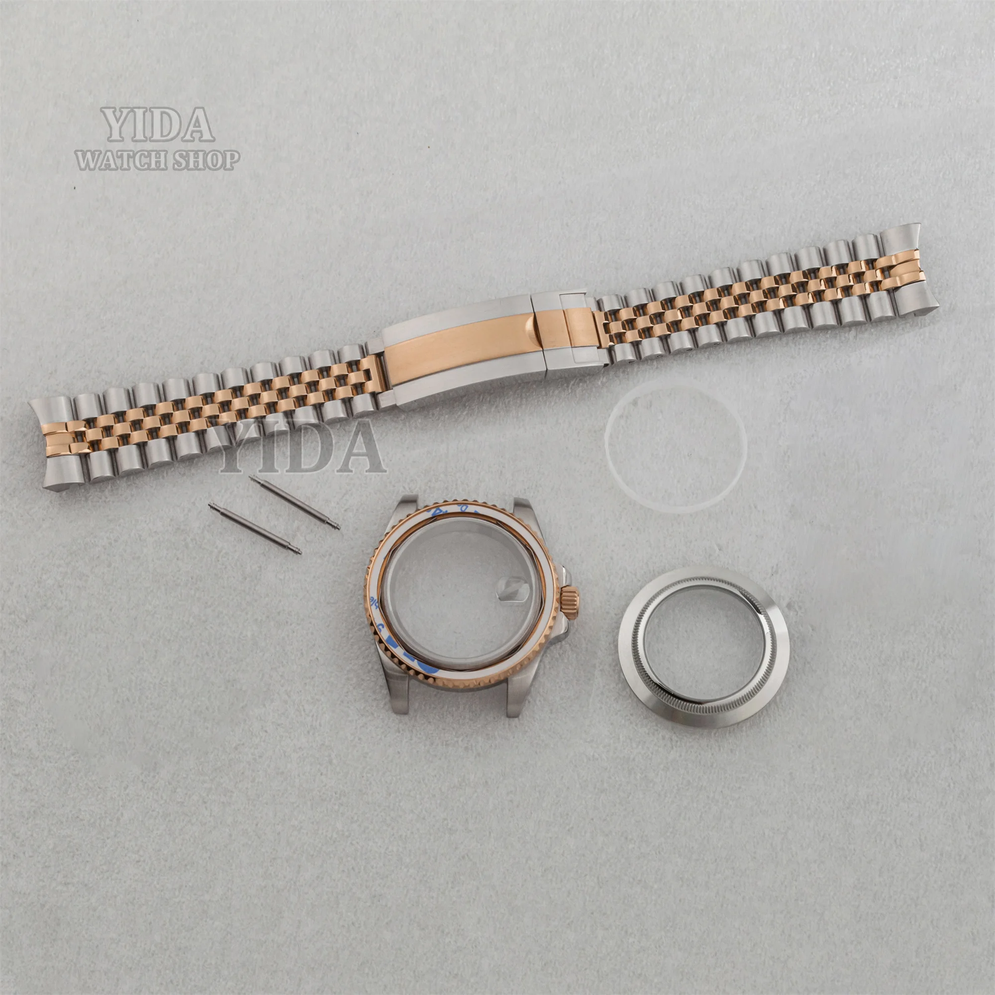 

40MM NH35 Watch Case Stainless steel Strap Replacements 10ATM Waterproof For SUB GMT NH36 Mechanical Movement Watch Accessories