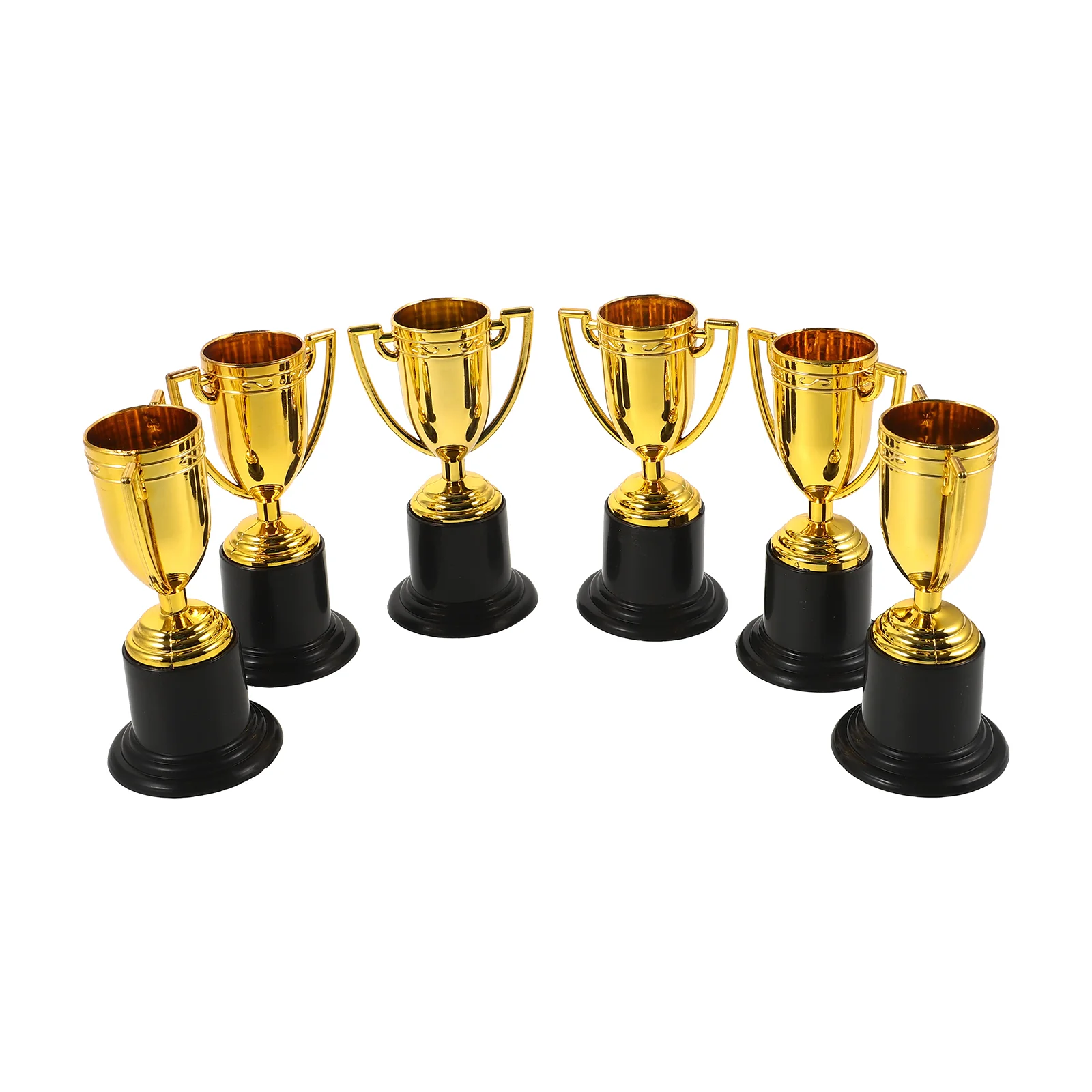 

6pcs 10cm Plastic Golden Trophy Student Sports Award Trophy Reward for Competitions (Golden)