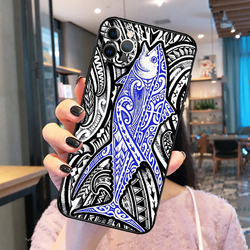 Maori Samoan Polynesian Tribal Case For iPhone 11 12 13 14 15 16 Pro Max XS XR X Plus 12 13 Mini Bumper Cover Capa