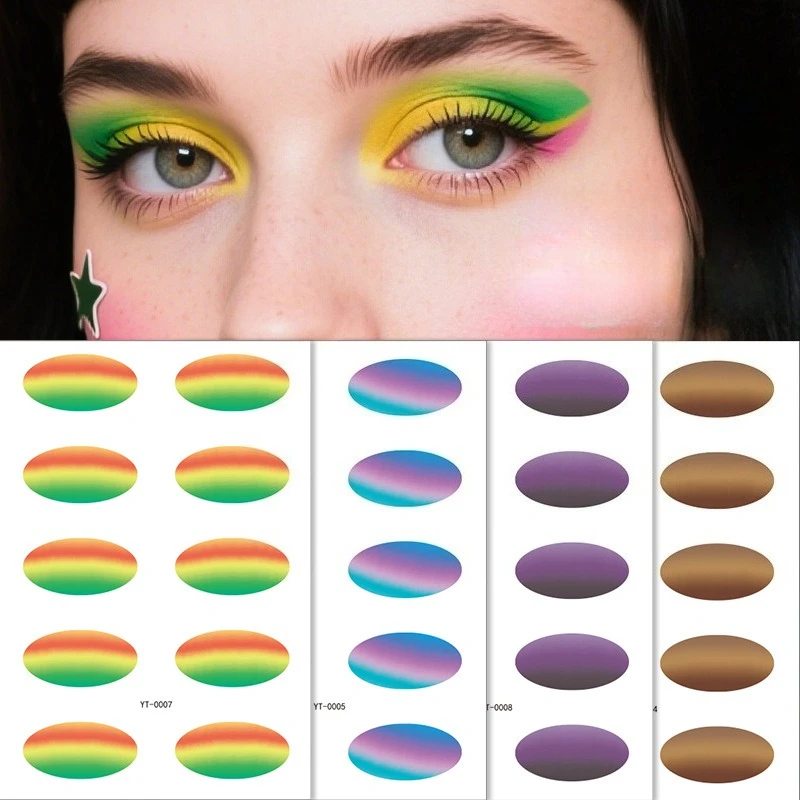 

Тени для век, наклейки для татуировок, водостойкие самоклеящиеся украшения для глаз, одноразовые косметические инструменты для татуировок, сценический вечерние макияж глаз