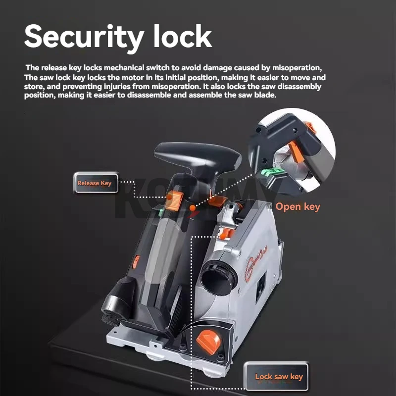 Commercial Rail Track Brushless Electric Saw Woodworking Portable Cutting Machine Hand-held Cutting Clean Saws with 1.4m Rail