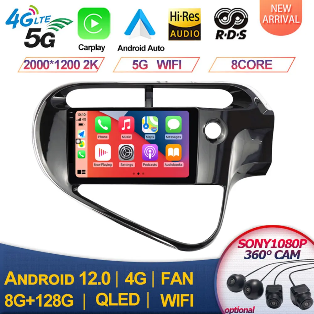 

For TOYOTA AQUA Prius C 2018 - 2020 Android 12 All In One Car Radio GPS Navigation Multimedia Video Player Head Unit 2din