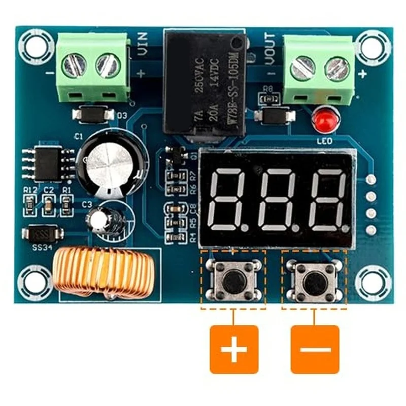 DT98 XH-M609 DC 12V-36V Low Voltage Disconnect Switch Module, Digital Battery Protector with Adjustable LED Display