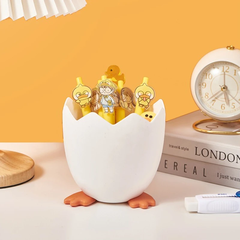 Eggshell Pen Holder Cute and Creative Student Stationery Box Office School Storage Box Personalized Desktop Organizer Decoration