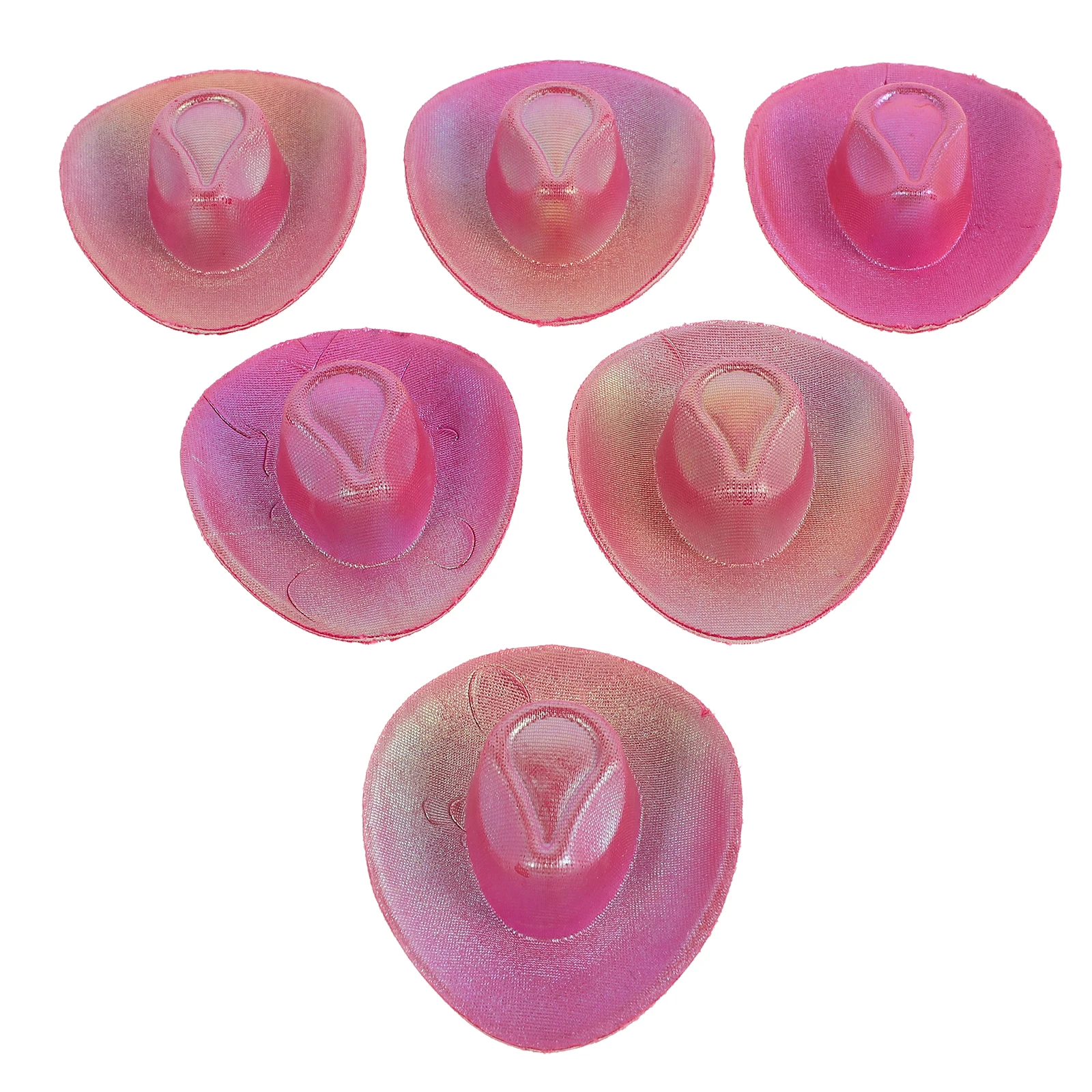 

6pcs Mini Cowboy Hats Wine Bottle Cap Decoration Dollhouse Craft Party Supplies Cowgirl Hat Cupcake Toppers Western Charm Small