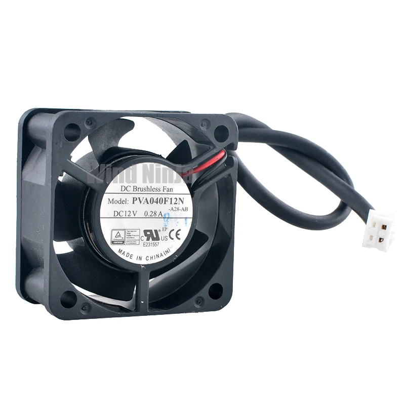 (2Pcs) 40mm 2Pin Dual Ball Bearing High Speed Cooling Fan PVA040F12N 40x40x20mm DC12V 0.28A for Chassis Power Supply