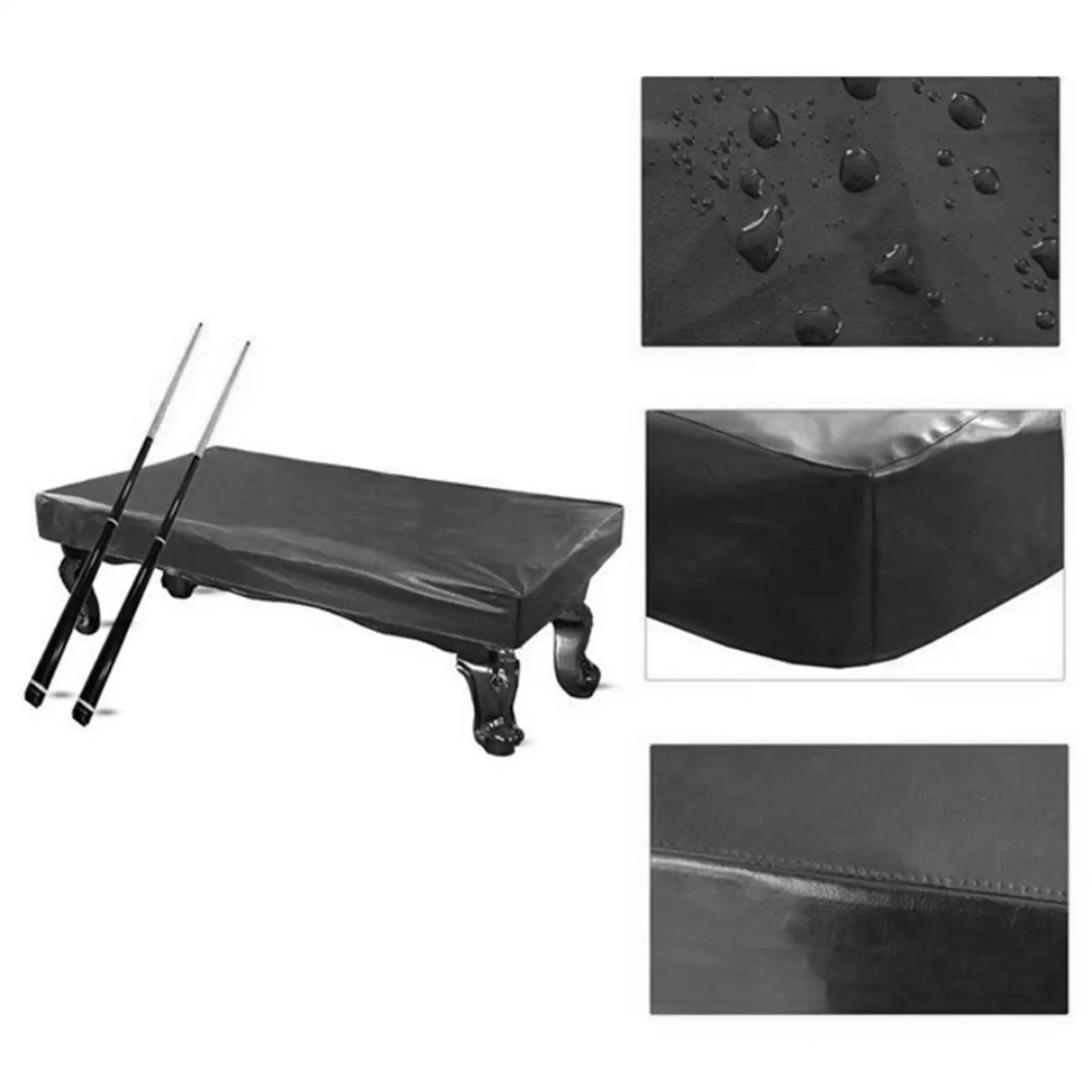PU Leather Billiard Pool Table Cover Durable Protective Tablecloth for Game Room Billiard Accessory