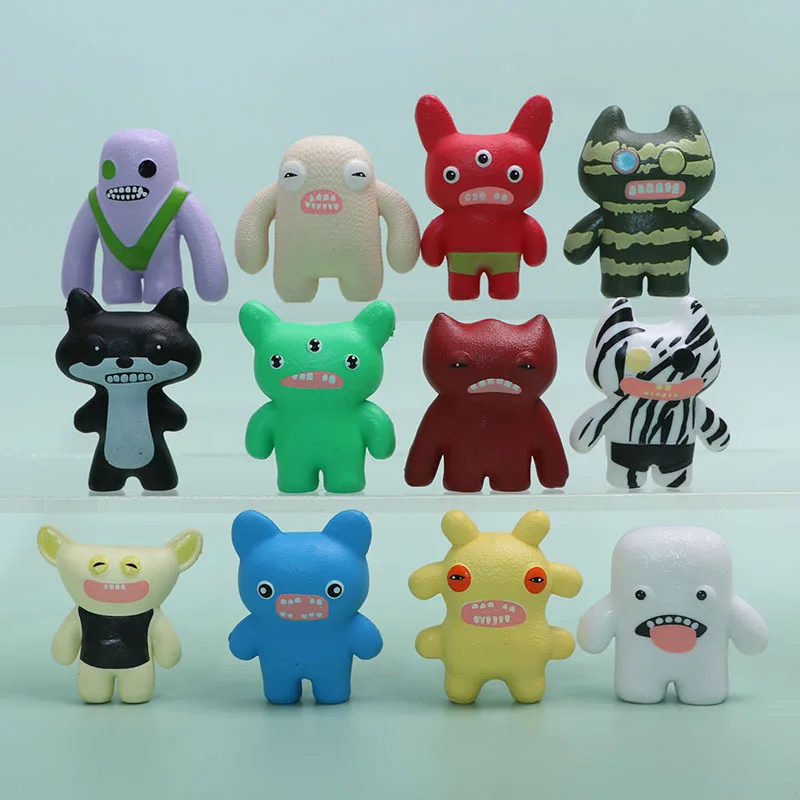 

12 in 1 Anime Figure Fugglers Ugly Monsters Cute mini Tooth Monster Handheld Doll Creative Ugly Display Ornament Model Toy Doll