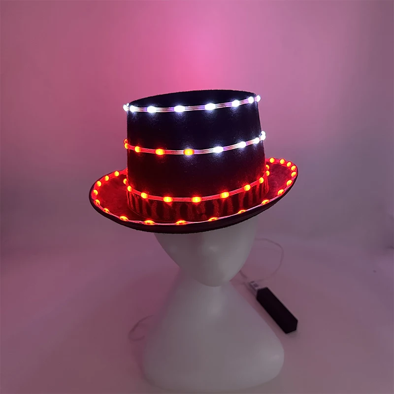 

Удивительный цилиндр, костюмы для выступлений, платье, шляпа для мужчин и женщин, танцевальные шляпы в стиле хип-хоп, кепки, красочные неоновые изменения, контрольная ночная кепка